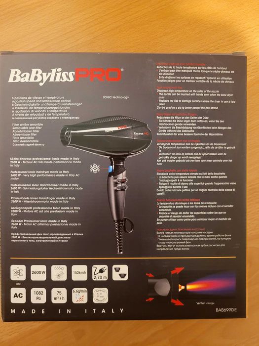 Uscator de par BaByliss PRO, ionic 2600W