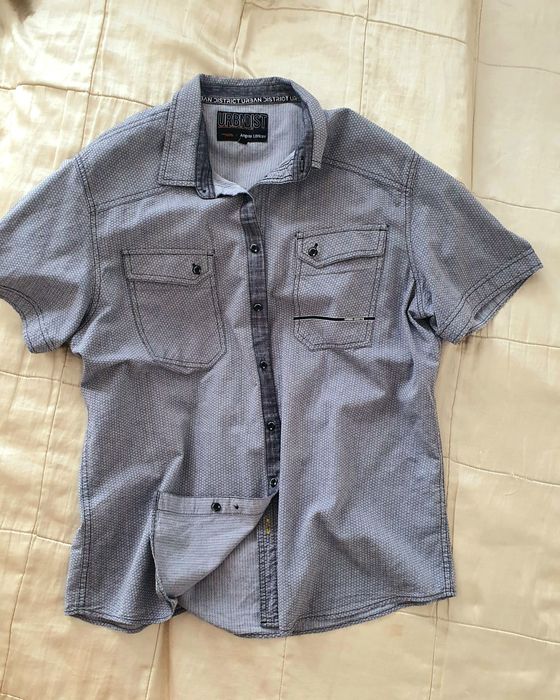 Angelo Litrico C&A L XL cămașă bărbați gri urban district premium denim casual smart  bumbac