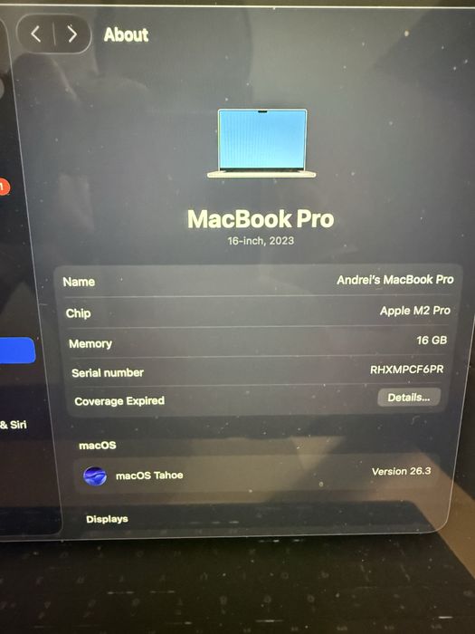 MacBook Pro 16 M2 Pro ca nou 512GB SSD 100% baterie