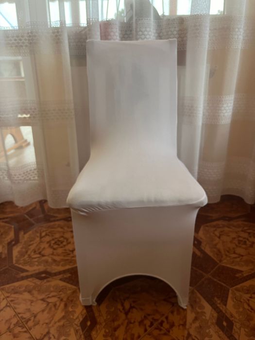 Huse lycra albe pentru scaune