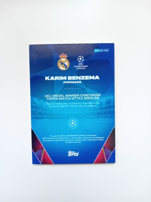 Match attax 25 26. Релик карта на Карим Бензема.