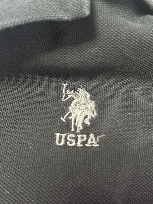 Tricou polo U.S. Polo Assn. Slim Fit original – Negru cu detalii verzi