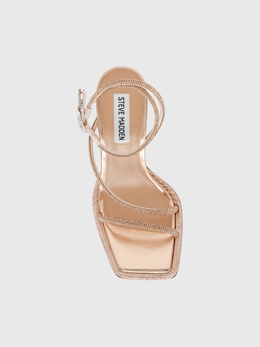 STEVE MADDEN оригинални златисти сандали на ток с камъни