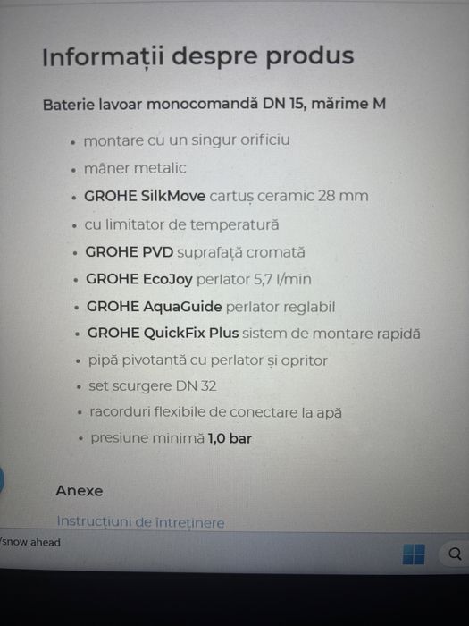 Baterie Auriu Satinat lavoar - Grohe Essence Brushed Cool Sunrise