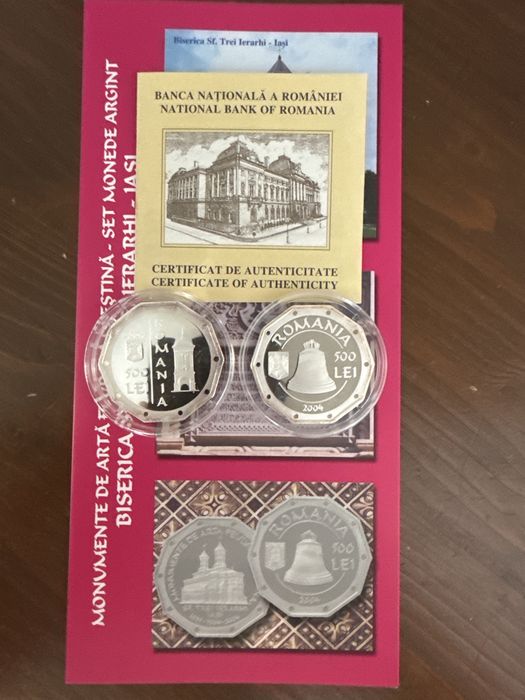 SET MONEDE BNR Monumente de Arta Feudala Crestina 500 lei 2004