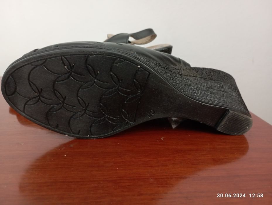 Sandale damă piele negre 39