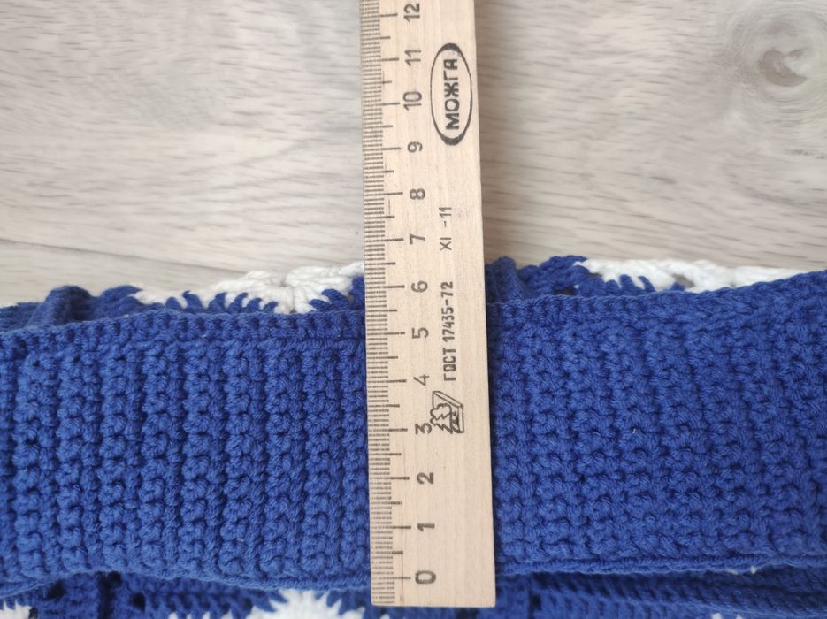 Сумка вязаная, снежинки