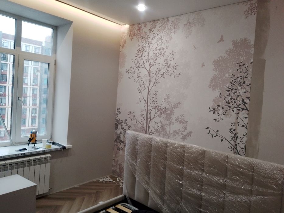 Поклейка обоев 700тг,м²