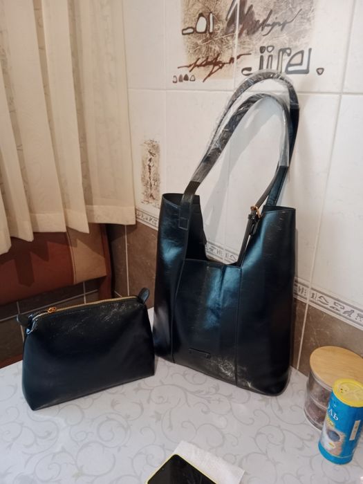 Сумка шоппер кожаная