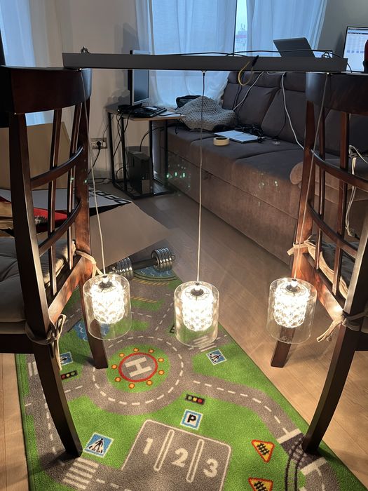 Lustra mobexpert 3 abajururi becuri incluse