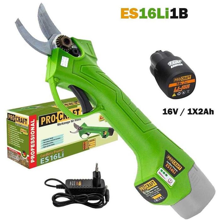 Акумулаторна ножица PROCRAFT ES16LI1B, 16 V, за клони , лозя и цветя