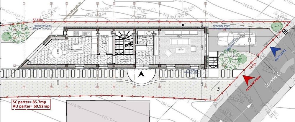 Teren intravilan de 560 mp cu A.C. casa S+P+M, Andrei Muresanu