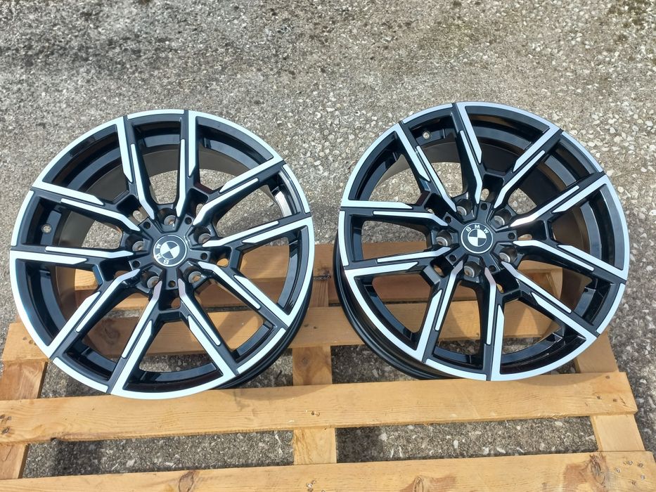 18"Bmw 5x120 8.5j et30 E46 E90 E91 E91 F10 F30 F11 F13 F01 X1 X3 X5 4x4 Xdrive Black polish Чисто Нови