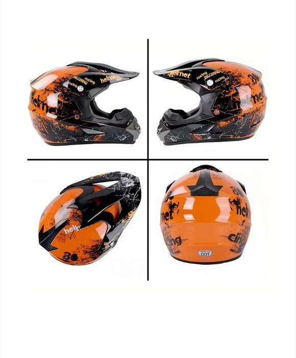 Moto cross cu cască scimb cu animale