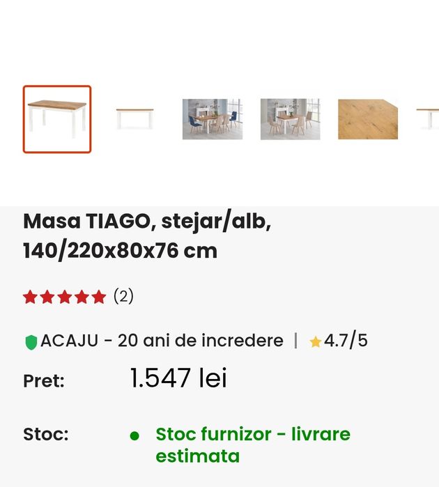 Masa dining extensibila