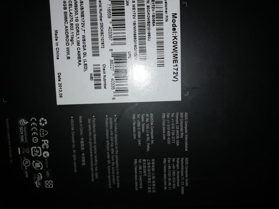 Таблет Asus MemoPad - 2013 ЗА ЧАСТИ