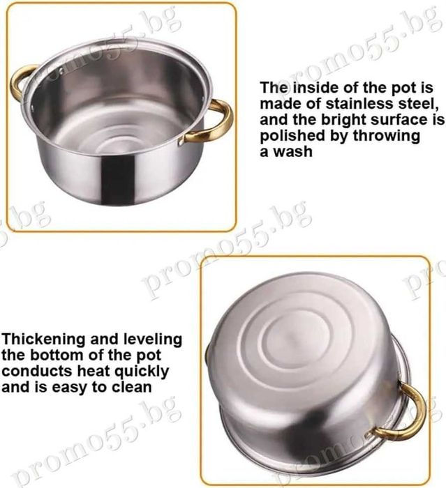 Комплект Тенджери за Готвене от 12 Части за Всички Видове Котлони