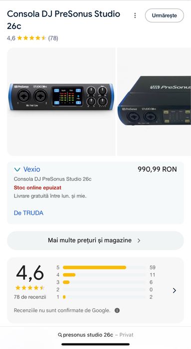 Interfata audio Presonus Studio 26C  (nu volt focusrite apollo usb)