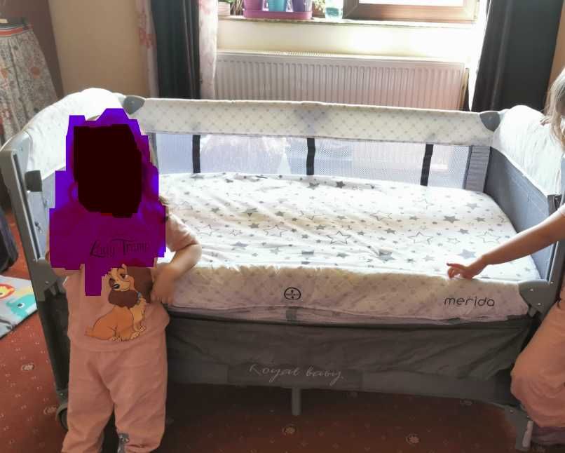 Patut pliabil Chipolino Merida mocca cu laterala culisanta + saltea