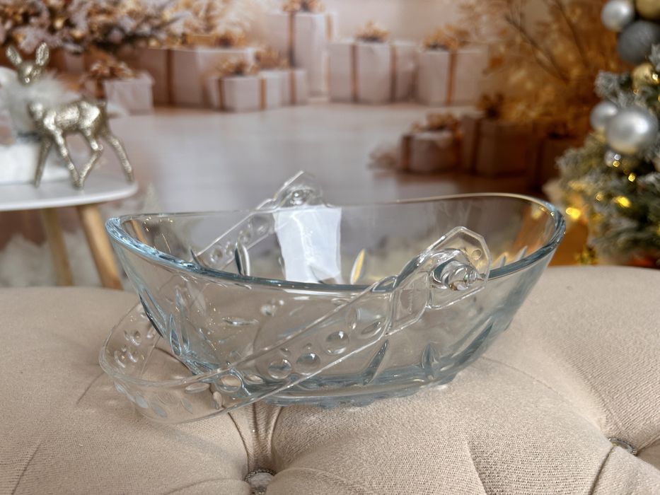 Стъклена купа кошница бонбониера