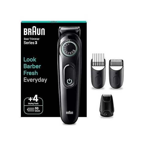 Тример Braun BT3421 за брада и лице , 40 настройки за дължина , черен