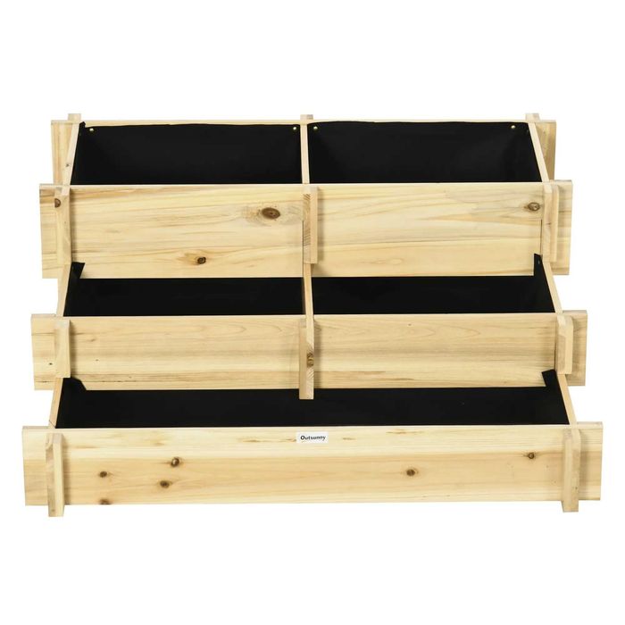 Повдигната леха Outsunny, сандъче за цветя, 3-етажна