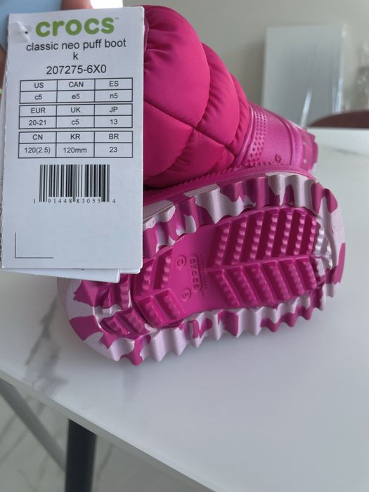 Детски гумени термо ботушки crocs розови 20-21