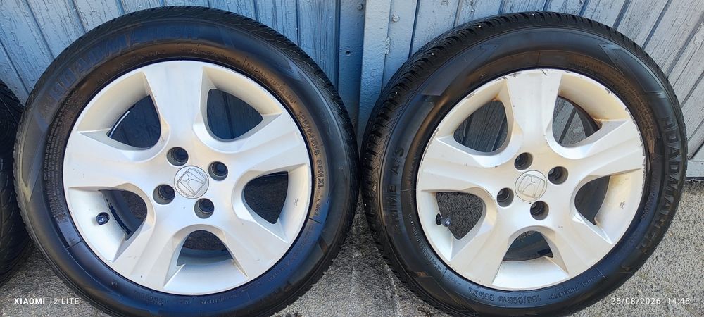 Продавам оригинални джанти с летни гуми за Honda jazz, 4x100/15"и