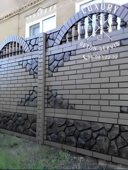 dekorativ beton devor evrozabor zabor