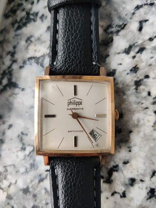 Ceas mecanic Phillipe rectangular.