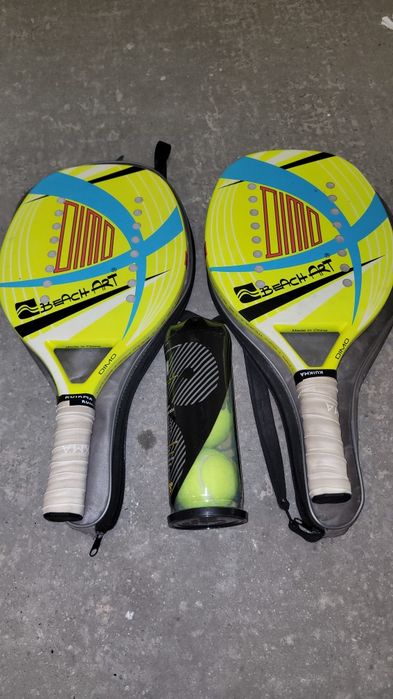 Set Beach Art – 2 palete de beach tennis + 3 mingi + huse | Stare bună