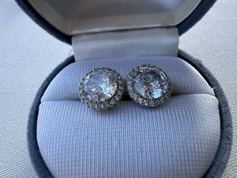 Cercei din argint si cubic zirconia