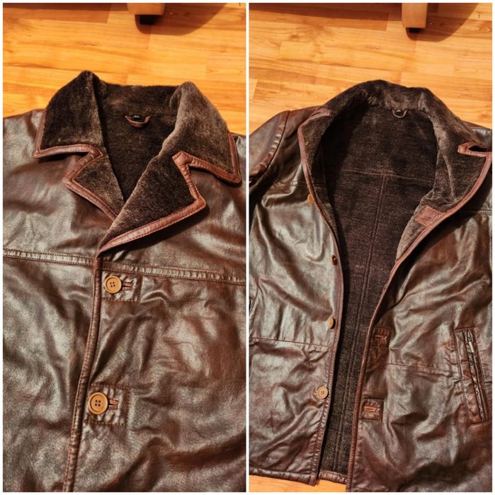 Cojoc piele naturală premium căprioară îmblănit XL