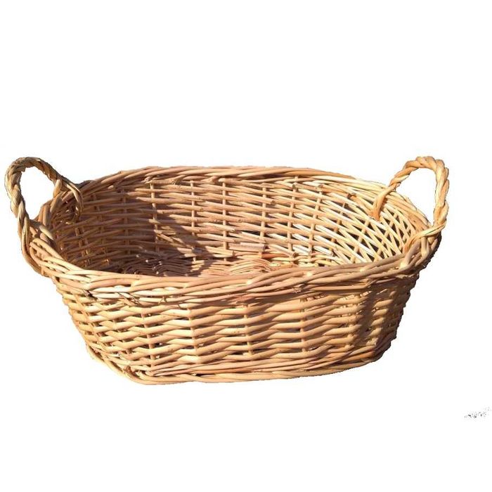 Cos oval din rachita pentru nasi, plocon, cu toarte laterale