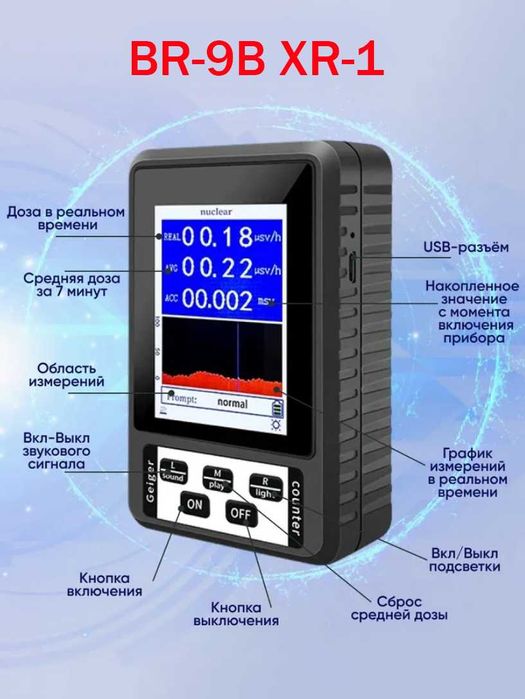 Дозиметр радиации и электромагнитного излучения XR-3 BR-9C