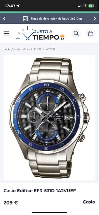 Vand Casio Edifice EFR-531D-1A2VUEF