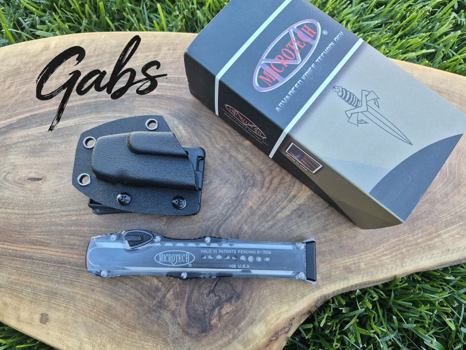 Автоматичен нож Microtech Halo6  2026,прозрачен корпус