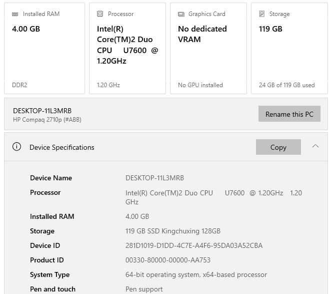 HP 2710P лаптоп, 60 €