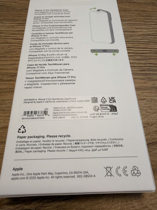 Husa iPhone 17 Pro TechWoven Case originala – MagSafe – ca noua