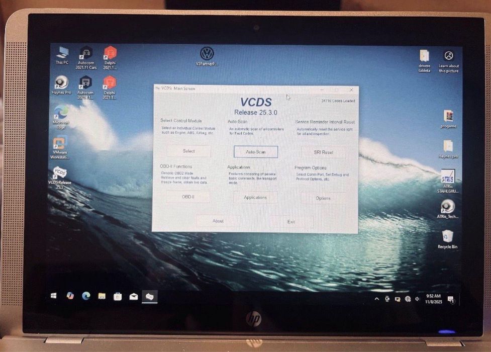 Kit tableta / laptop  Lenovo D330 + tester / diagnoză delphi 2021 + VCDS 2025