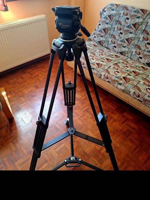 Trepied video Fancier/Weifeng WF-717, carbon, 1.8m, cap fluid +  dolly