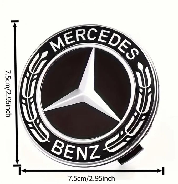 4 броя капачки за джанти Mercedes Benz 75mm Black