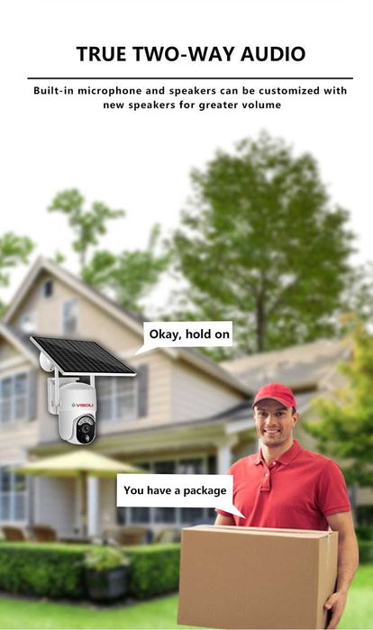 Camera de supraveghere Sim 4G cu Panou Solar Visoli® VS-S50 4G, 4MP