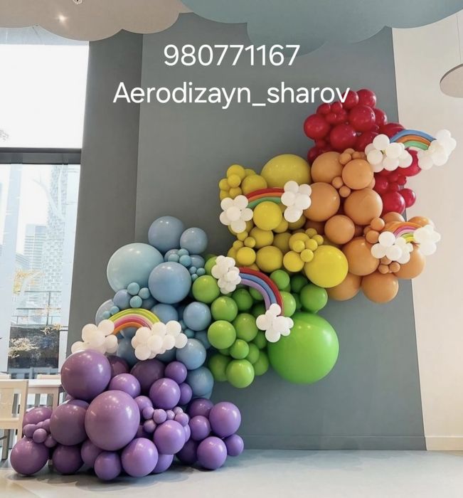 Оформление шарами. Латексные. Фалгированные. Сфера баблсы. Цифры.