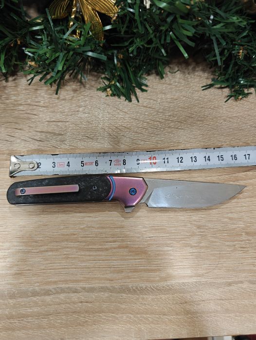 Нож Дамаск Титан и Карбон