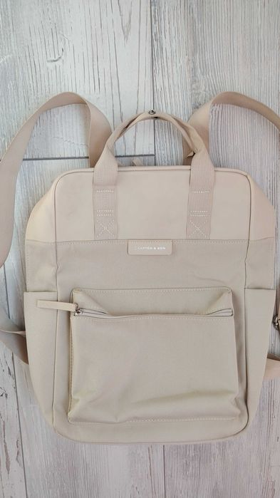 Дамска кожена бежова раница KAPTEN & SON 14 литра