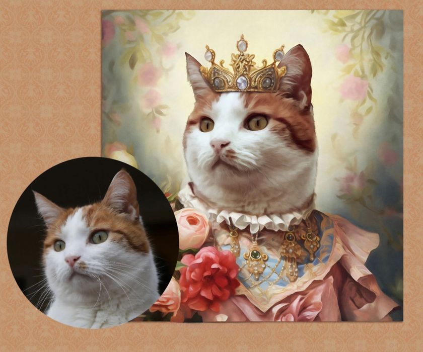 Кралски Портрет на Домашен Любимец по Снимка Роял Портрет