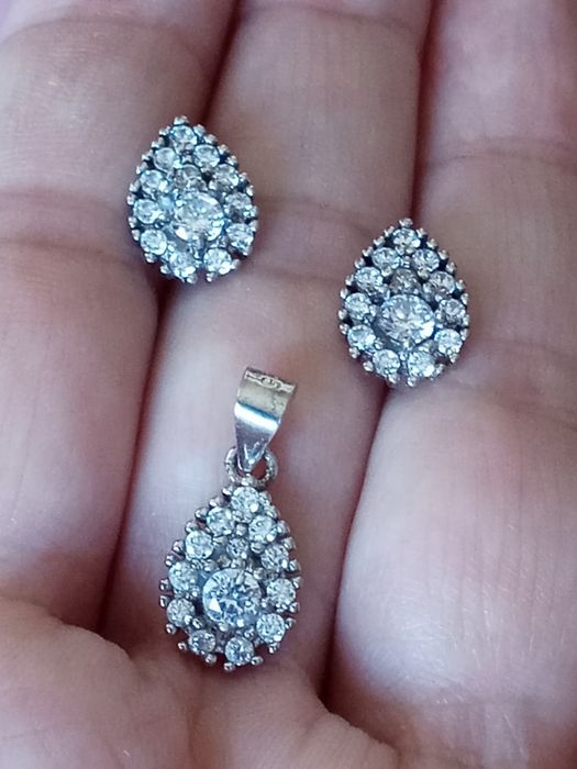 Set cercei și pandantiv argint  925