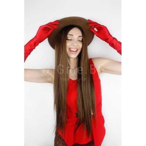 Дълга кестенява перука с черни корени Сидни