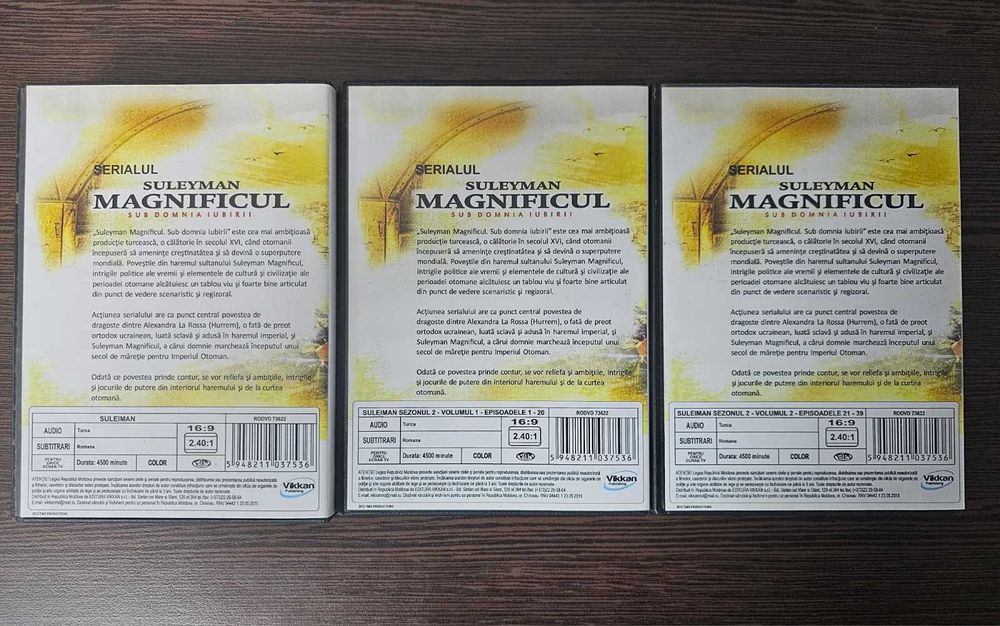 Colectie originala DVD serial Suleyman Magnificul Sub Domnia Iubirii